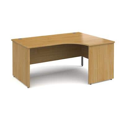 Dams International Right Hand Ergonomic Desk with Oak Coloured MFC Top and Graphite Panel Ends and Silver Frame Corner Post Legs Contract 25 1600 x 1200 x 725 mm