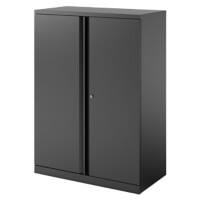 Bisley Double Door Locking Cupboard Lockable with 3 Shelves Metal Essentials 900 x 470 x 1570mm Black