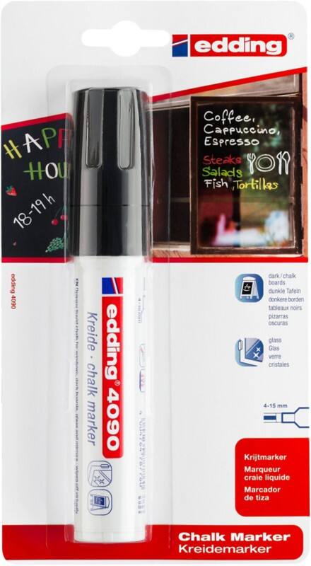edding 4090 Non-permanent Chalk Marker Black Extra Broad Chisel 15 mm