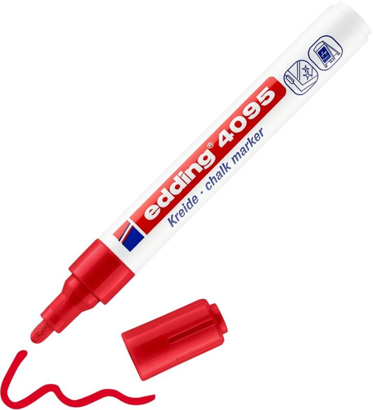edding 4095 Non-permanent Chalk Marker Red Medium Bullet 3 mm