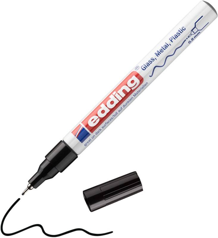 edding 780 Permanent Paint Marker Black Fine Bullet 0.80 - 0.80 mm  Water-Resistant