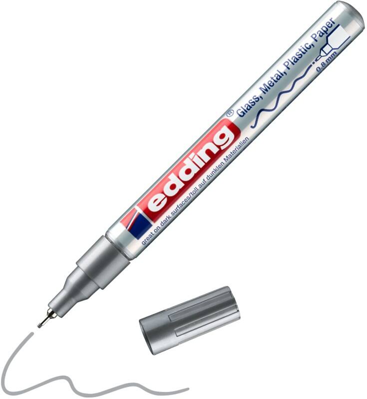 edding 780 Permanent Paint Marker Silver Fine Bullet 0.80 - 0.80 mm  Water-Resistant