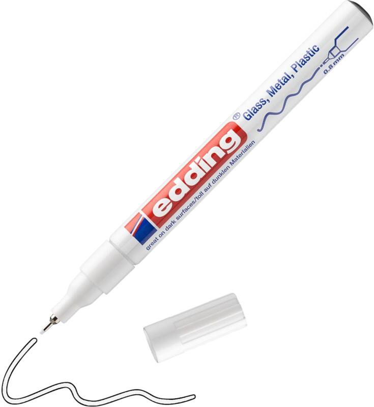 edding 780 Permanent Paint Marker White Fine Bullet 0.80 - 0.80 mm  Water-Resistant