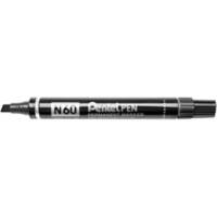 Pentel N60 Permanent Marker Medium Chisel 3.9 - 5.7 mm Black Waterproof Pack of 12