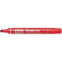 Pentel N60 Permanent Marker Medium Chisel 3.9 - 5.7 mm Red Waterproof Pack of 12