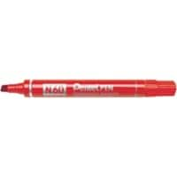 Pentel N60 Permanent Marker Medium Chisel 3.9 - 5.7 mm Red Waterproof Pack of 12