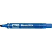 Pentel N60 Permanent Marker Medium Chisel 3.9 - 5.7 mm Blue Waterproof Pack of 12