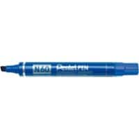 Pentel N60 Permanent Marker Medium Chisel 3.9-5.7 mm Blue Waterproof Pack of 12