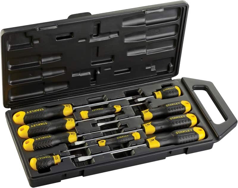 Stanley Flared,Pozidriv Cushion Grip Screwdriver Set Pack of 10