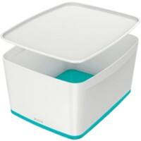 Leitz MyBox WOW Storage Box 18 L White, Ice Blue Plastic 31.8 x 38.5 x 19.8 cm