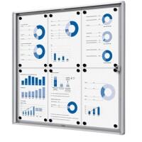 SHOWDOWN Economy Lockable Notice Board Wall Mounted 71.1 (W) x 65.5 (H) cm Silver