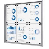 SHOWDOWN Economy Lockable Notice Board Wall Mounted 71.1 (W) x 65.5 (H) cm Silver