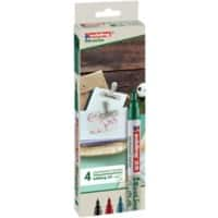 edding Ecoline 25 Permanent Marker Fine Bullet 1 mm Assorted Refillable Water Resistant Pack of 4