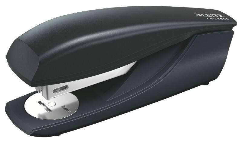 Leitz NeXXt Recycle Stapler 5604 Half Strip Black 30 Sheets 24/6, 26/6 94% Recycled Plastic