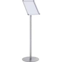 Bi-Office Freestanding Display Stand Curled Snap A4 1900mm Aluminium Silver