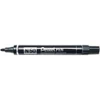 Pentel N50 Permanent Marker Medium Bullet 2.5 mm Black Waterproof Pack of 12