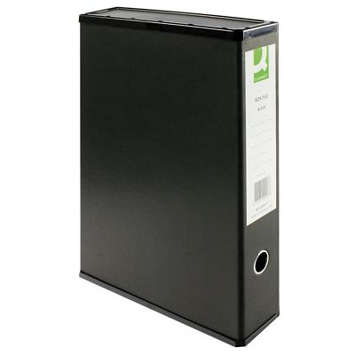 Q-CONNECT Box File Foolscap 75 mm Black Pack of 5