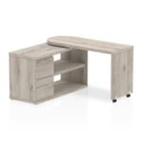 dynamic Fleur Office Desk Rectangular Grey Oak Base panel 2 Drawers 1,300 (W) x 500 (D) x 750 (H) mm MFC (Melamine Faced Chipboard)