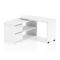 Dynamic Smart Storage Desk with Pedestal White Panel Leg with 2 Drawers Fleur 1300 x 500 x 750mm