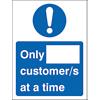 Seco Health & Safety Poster Only __ customer/s at a time Semi-Rigid Plastic 15 x 20 cm