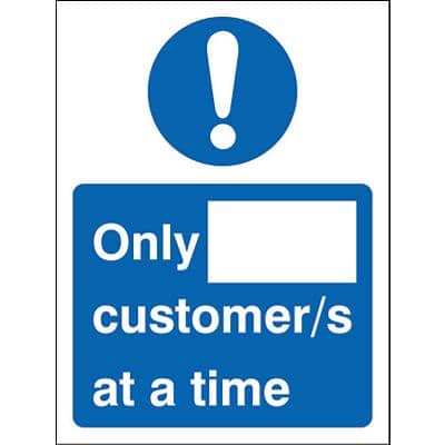 Seco Health & Safety Poster Only __ customer/s at a time Semi-Rigid Plastic 15 x 20 cm
