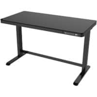 euroseats Sit Stand Desk Rectangular Black C-Foot 1 Drawer 1,202 (W) x 602 (D) x 1,210 (H) mm Metal