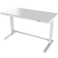 euroseats Sit Stand Desk Rectangular Black C-Foot 1 Drawer 1,202 (W) x 602 (D) x 1,210 (H) mm Metal