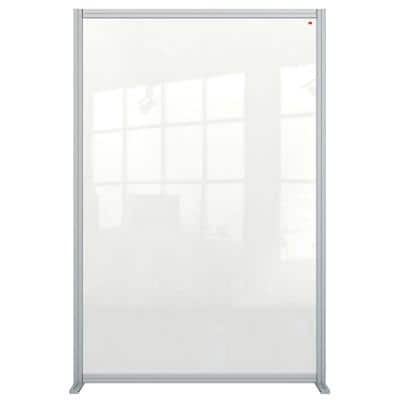 Nobo Freestanding Protective Room Divider Screen Premium Plus 1200 x 1800 x 600mm Aluminium, Plexiglass Acrylic Silver Anodised
