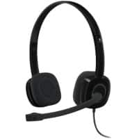 Logitech H111 Wired Stereo Headset Over-the-head Noise Cancelling 3.5 mm Jack With Microphone Black