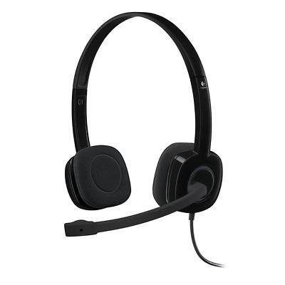 Logitech H111 Wired Stereo Headset Over-the-head Noise Cancelling 3.5 mm Jack With Microphone Black