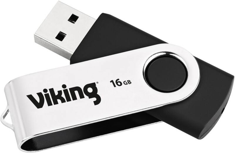 Viking USB Flash Drive USB 2.0 16 GB Black, Silver