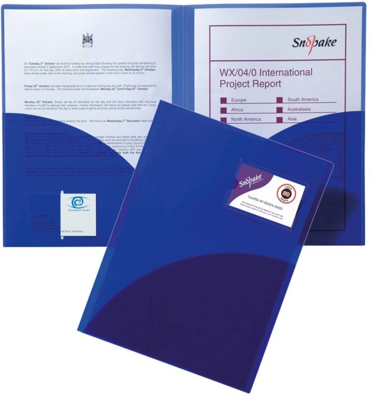 Snopake Twinfile 14032 A4 Blue Polypropylene Pack of 5