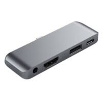 Satechi ST-TCMPHM USB-C Male to HDMI, USB 3.0, 3.5mm headphone jack Mobile Pro hub 3.25 inch Space Grey