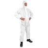 Click Once Protective Coverall With Hood Polyproylene, Polyethylene L White