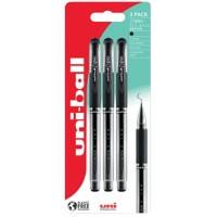 uni-ball Gel Grip M-151 Rollerball Pen 0.4 mm Black Pack of 3