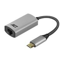 ACT AC7080 Network Adapter 15cm Grey USB-C to Gigabit