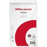 Office Depot 125 x 200 mm Wirebound White Paper Cover Notepad Ruled Micro Perforated 300 Pages Pack of 10