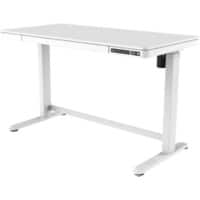 euroseats Sit Stand Desk Rectangular White C-Foot 1 Drawer 1,202 (W) x 602 (D) x 1,210 (H) mm Metal