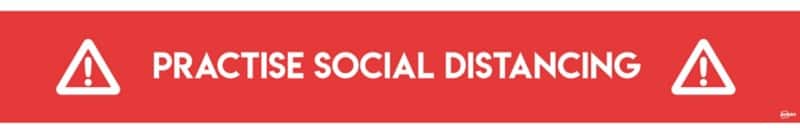 Avery COVID-19 Social Distancing Floor Sticker 140 x 1,000 mm Red 2 Labels