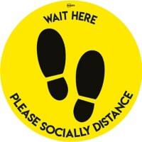 Avery COVID-19 Social Distancing Circular Floor Sticker 405 mm Yellow, Black 2 Labels