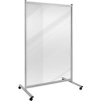 Legamaster Freestanding Protection Screen Economy 1,200 x 4 x 1,800 mm Aluminium, Plexiglass Acrylic Double Sided with wheels Silver, Transparent