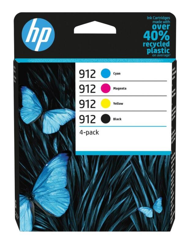 HP 912 Original Ink Cartridge 6ZC74AE Black, Cyan, Magenta, Yellow Pack of 4 Multipack