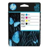 HP 912 Original Ink Cartridge 6ZC74AE Black, Cyan, Magenta, Yellow Pack of 4 Multipack