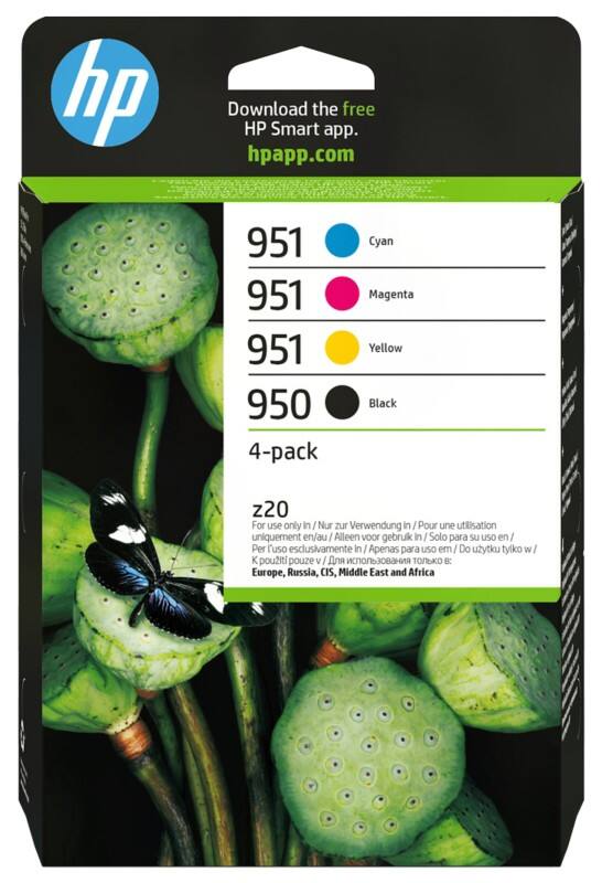 HP 950/951 Original Ink Cartridge 6ZC65AE Black, Cyan, Magenta, Yellow Pack of 4 Multipack