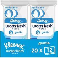 Kleenex Hand and Face Wet Wipes Water Fresh Pack of 12