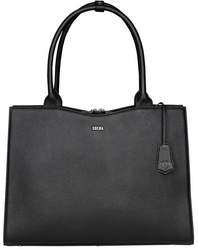 SOCHA Diamond Laptop Bag 15.6 " 44 x 13 x 31 cm Leather Black