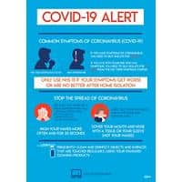 Avery COVID-19/Coronavirus Business Guidelines Label Sign Removable Self-Adhesive 297 x 420mm Blue 2 x A3