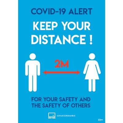 AVERY COVID-19 Social Distancing COVSDA4 A4 Label 210 x 297 mm Blue 2 Labels