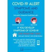 Avery COVID-19/ Coronavirus Symptoms Label Sign Removable Self-Adhesive 297 x 420mm Blue 2 x A3