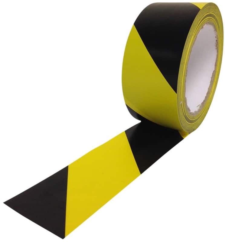 Hazard Warning Safety Tape 48mm x 33m Black & Yellow